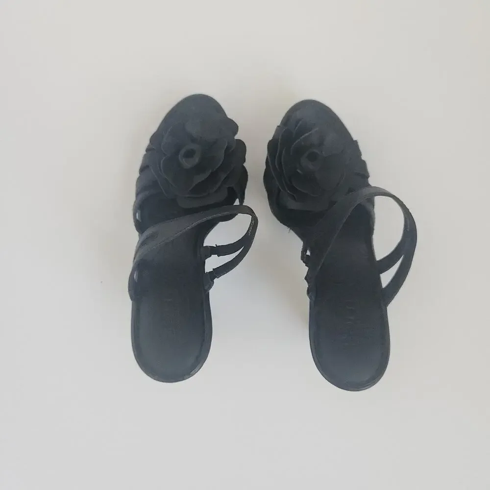 Born Flower Leather Sandals Black - Picture 5 of 10